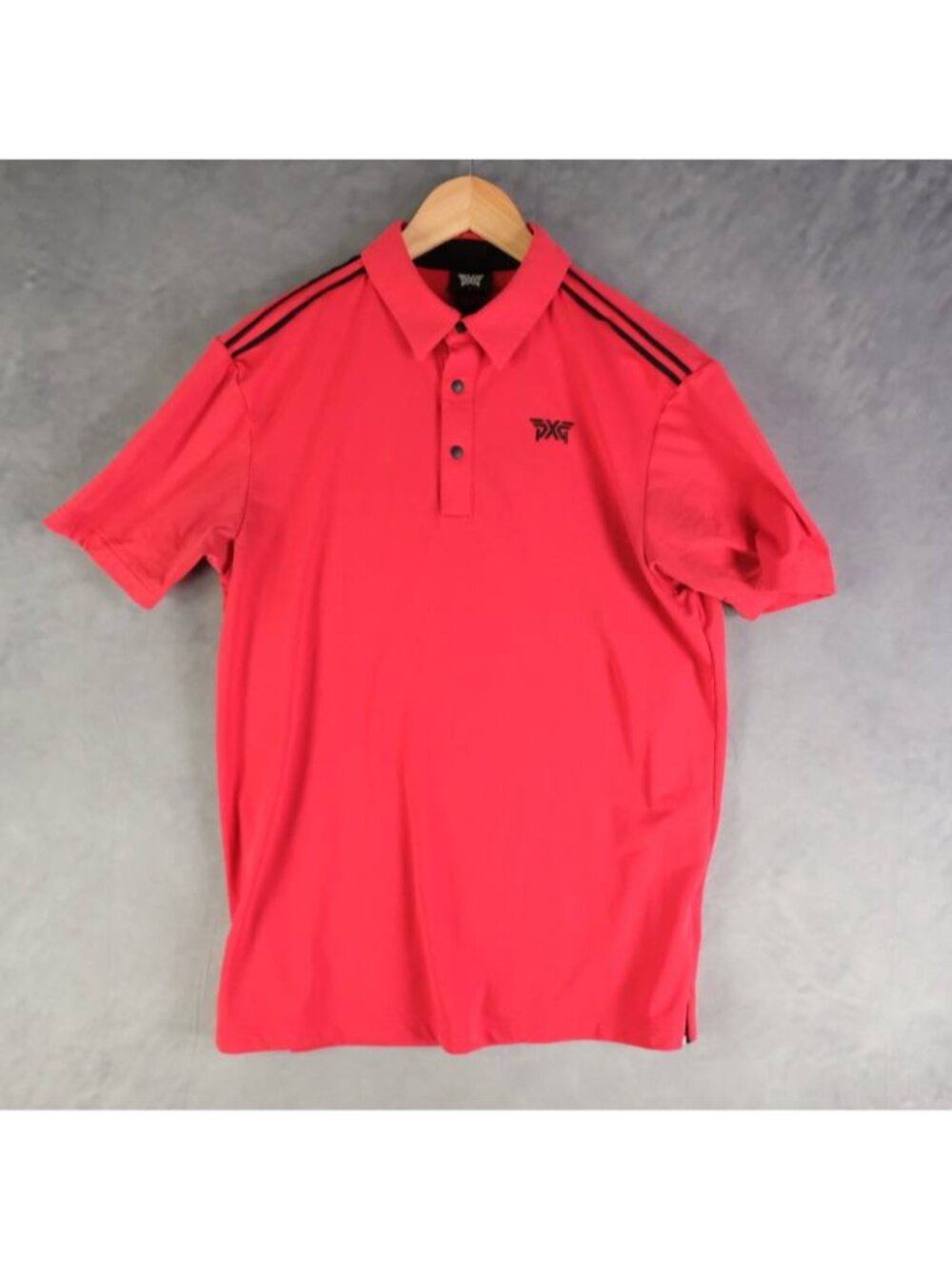 PXG Shirt Mens Small Red Solid Essential Polo Performance Golf Striped